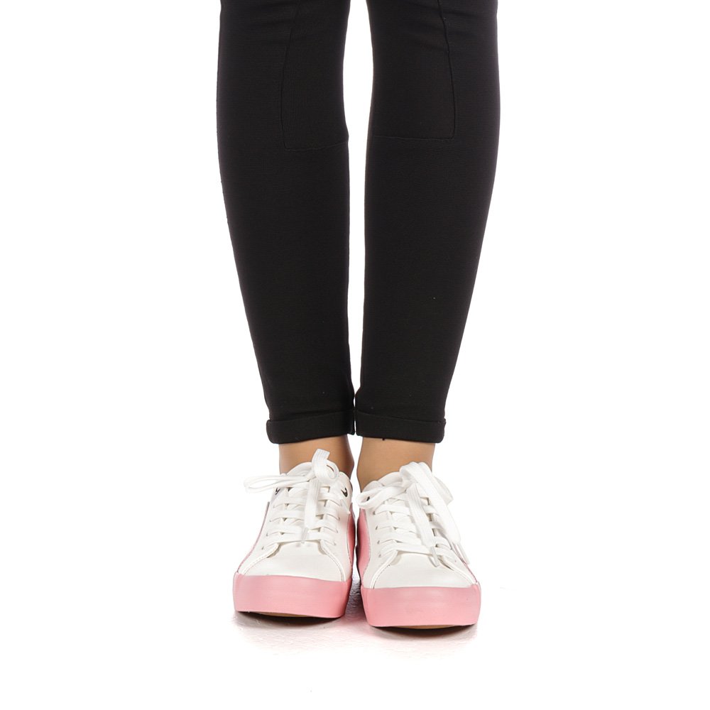 Pantofi sport dama Olanis albi cu roz kalapod.net imagine reduceri